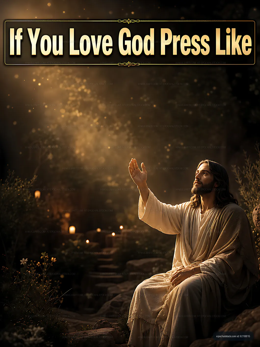 Man in religious attire gestures in a peaceful forest
