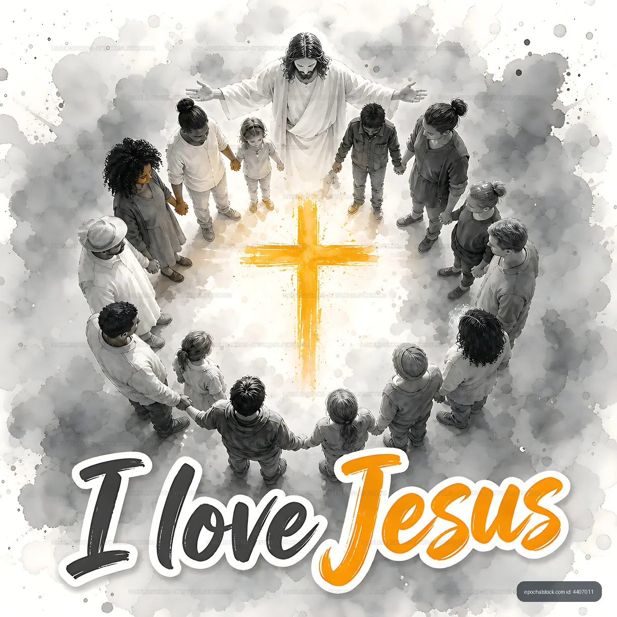 People gathered in a circle showing love for Jesus