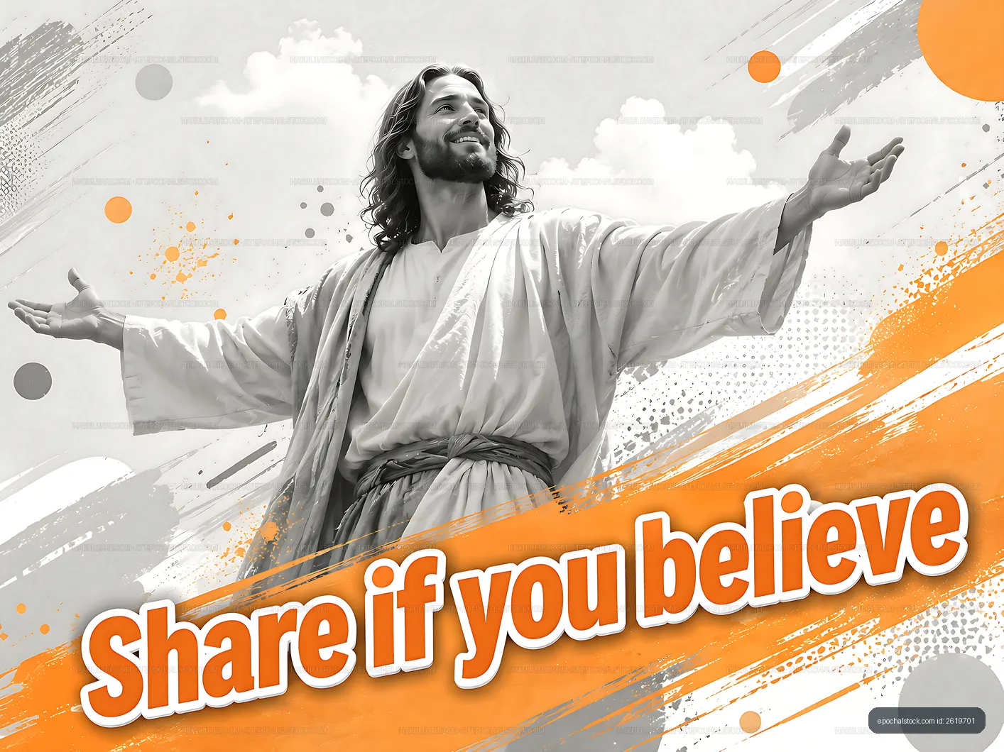 Person with arms open wide encouraging belief and sharing