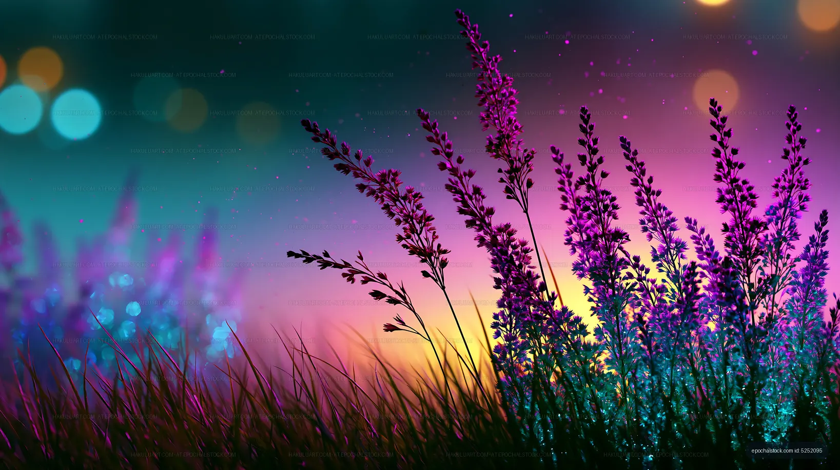 Colorful flowers in a field during twilight hours