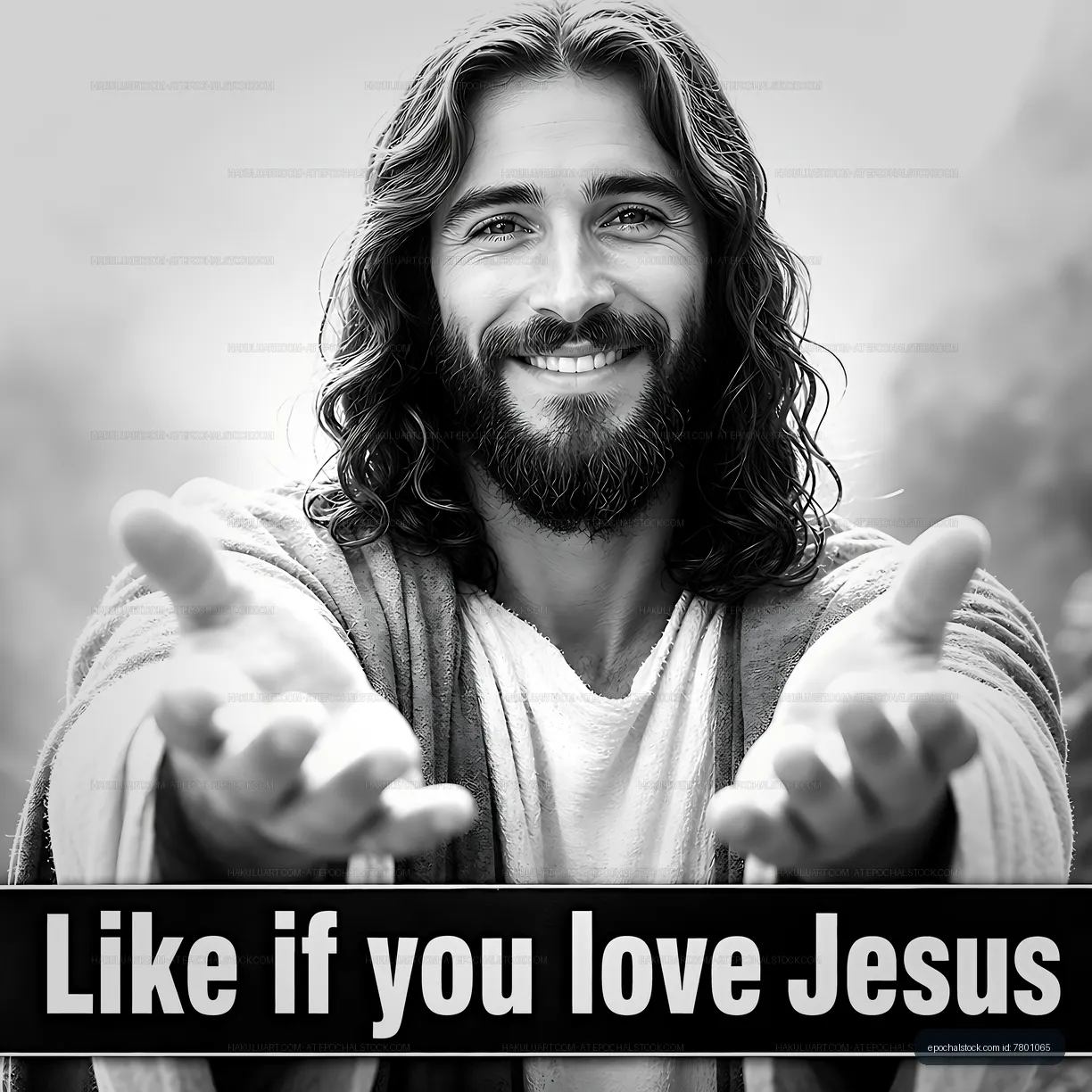 Man with open arms expressing love and faith