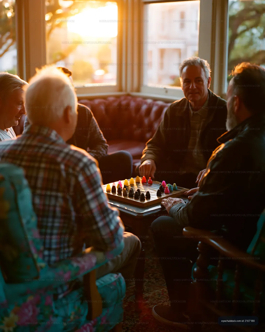 People playing a board game in a cozy indoor setting