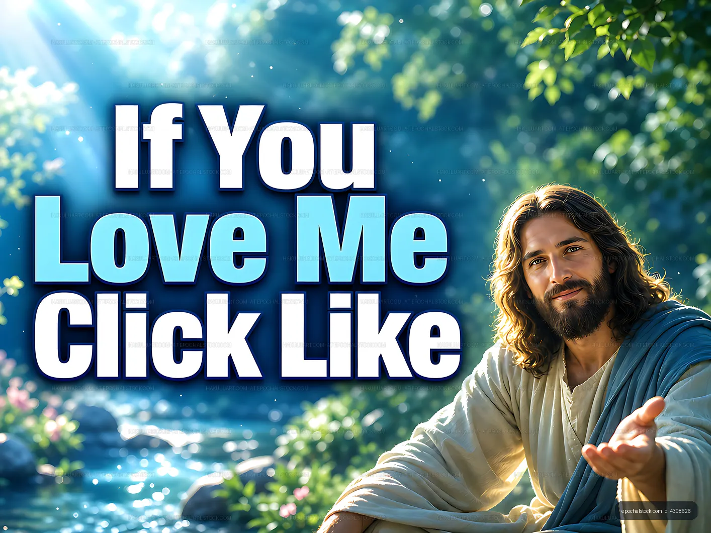 Jesus with outstretched hand inviting engagement in a lively setting