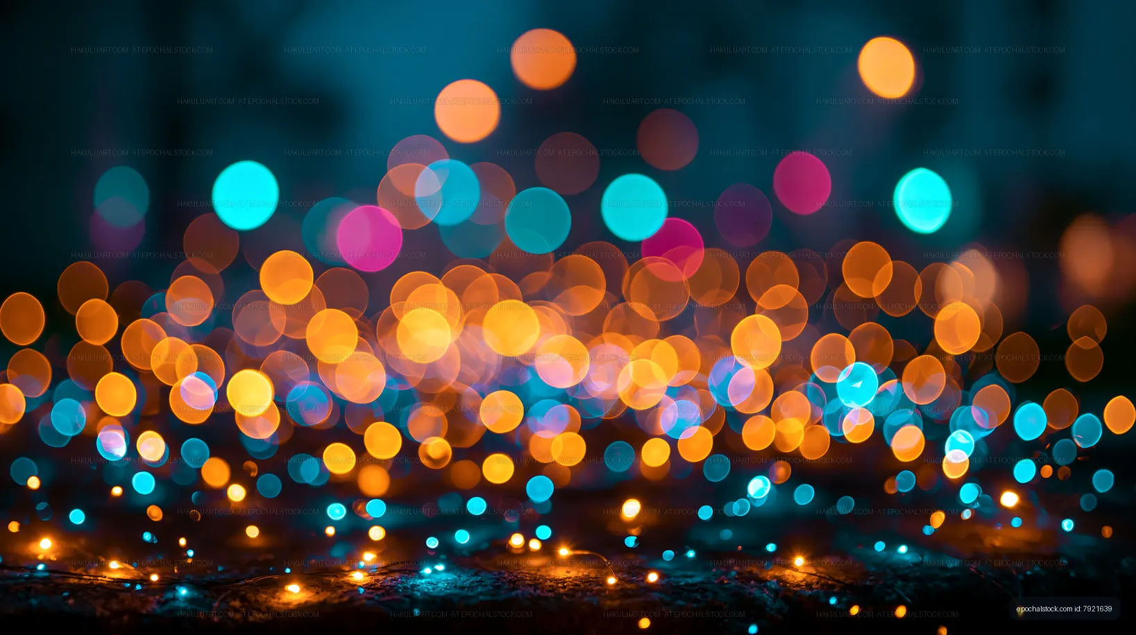 Colors of lights in blur create a festive atmosphere