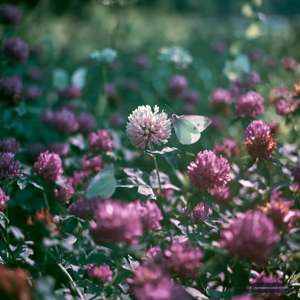 Butterfly on a flower in a vibrant garden