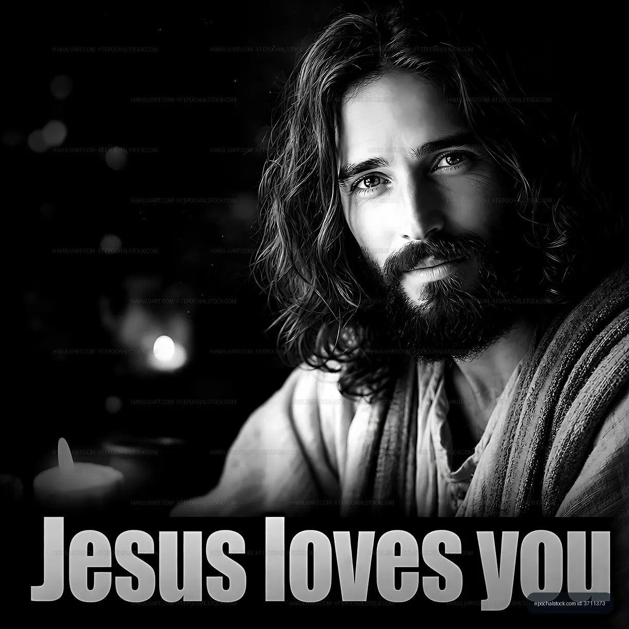 Man with long hair and beard expressing warmth and love