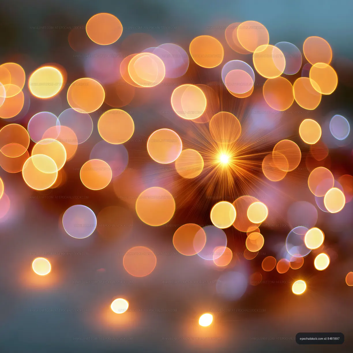 Colorful blurred lights create a warm background effect