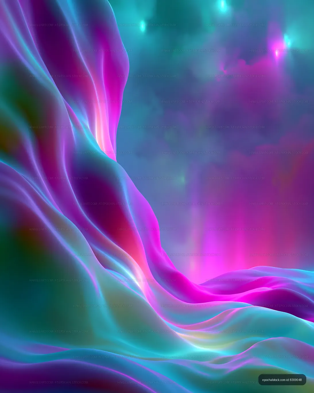 Colorful abstract swirling shapes in a vibrant gradient