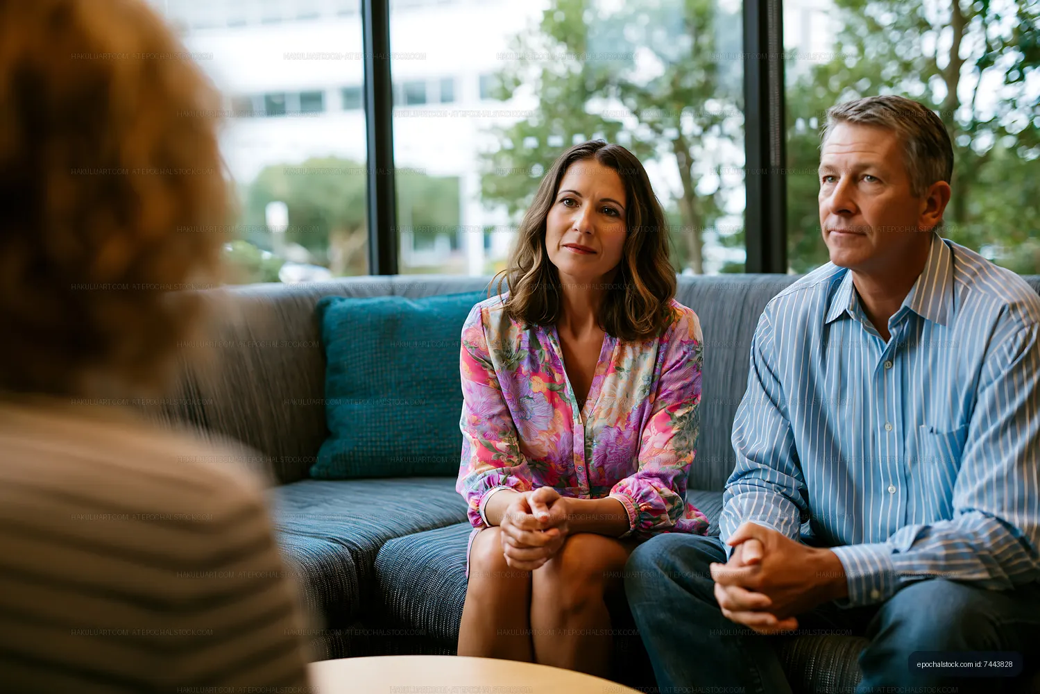 Couple sitting and listening during a casual conversation