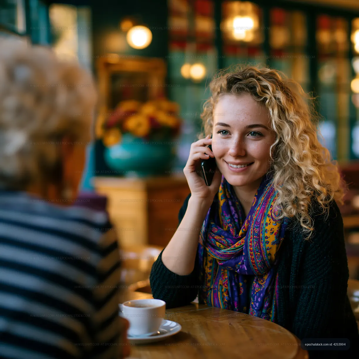 Conversation at a cafe in the afternoon
