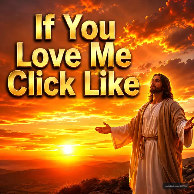 Sunset scene with a figure and text inviting engagement