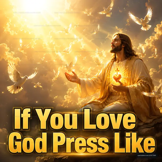 Jesus with doves and light in a religious scene
