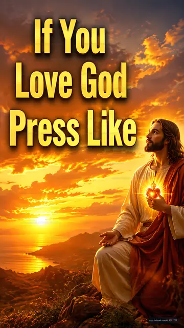 Spiritual figure in sunset with message for followers