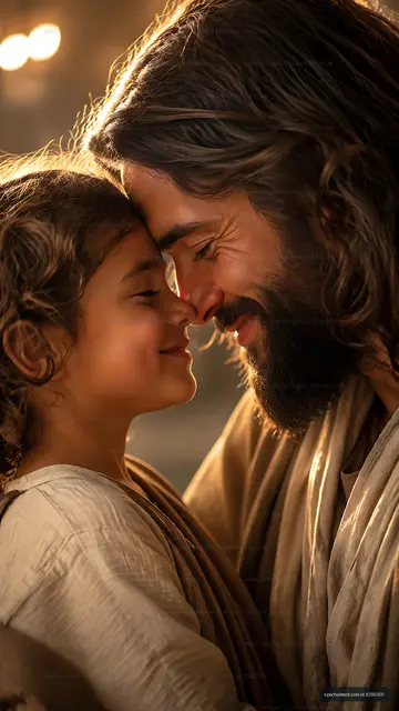 Parents and child sharing a joyful moment in warm light