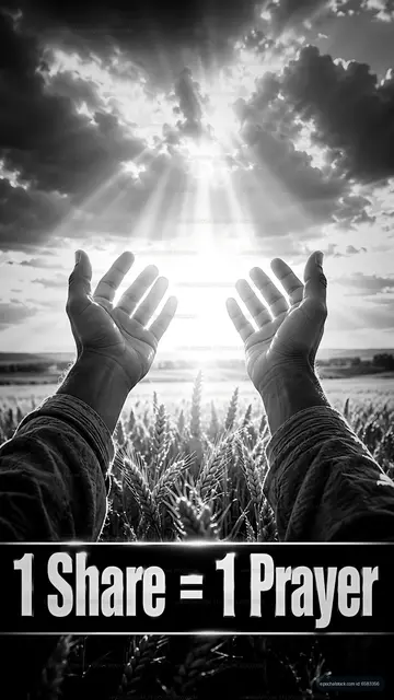 Hands raised towards bright sunlight in a field