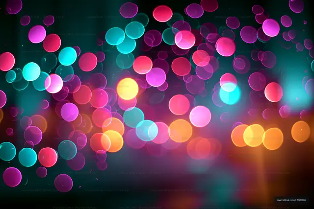 Colorful bokeh lights creating a festive atmosphere