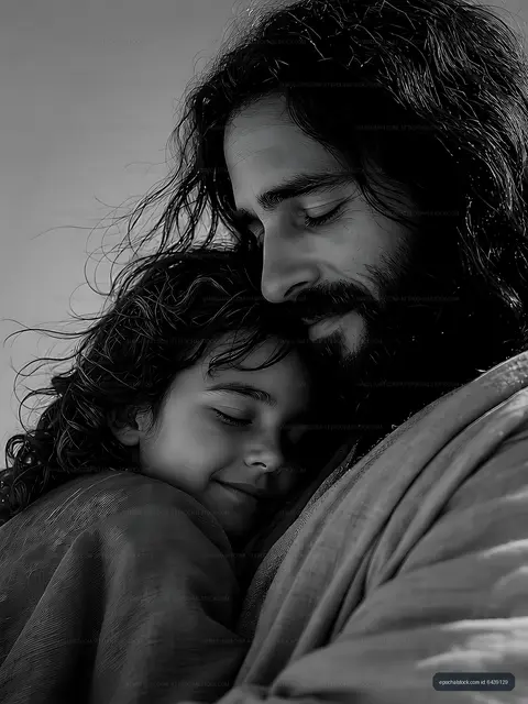 Father and daughter share a warm embrace