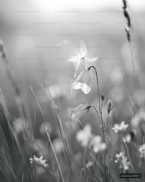 Wildflowers in a field during late afternoon light