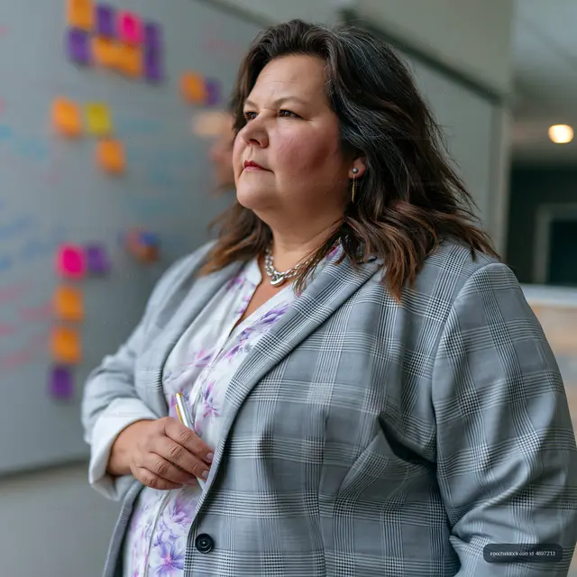 Businesswoman planning in modern office setting