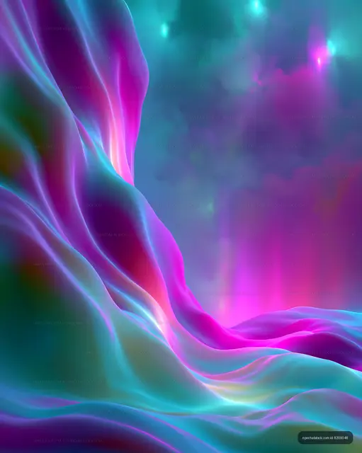 Colorful abstract swirling shapes in a vibrant gradient