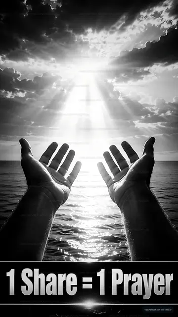 Hands reaching towards the sky over ocean water at sunset