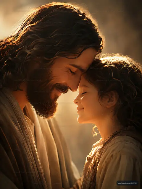 Father and child sharing a tender moment