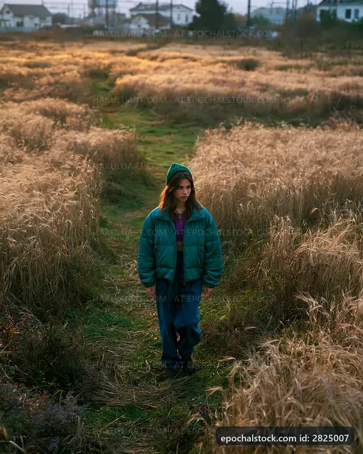 Walking through a field in the early evening light