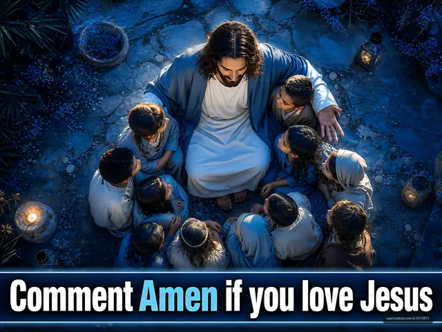 People gathering around a person representing Jesus at night