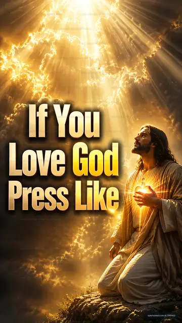 Spiritual figure with light: love God and press like